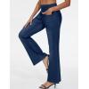 imageTHE GYM PEOPLE Womens Tummy Control Bell Bottom Jeans High Waisted Wide Leg Flare Pants Jeggings with PocketsDark Blue