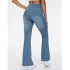imageTHE GYM PEOPLE Womens Tummy Control Bell Bottom Jeans High Waisted Wide Leg Flare Pants Jeggings with PocketsDenim Blue
