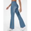imageTHE GYM PEOPLE Womens Tummy Control Bell Bottom Jeans High Waisted Wide Leg Flare Pants Jeggings with PocketsDenim Blue