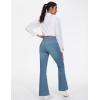 imageTHE GYM PEOPLE Womens Tummy Control Bell Bottom Jeans High Waisted Wide Leg Flare Pants Jeggings with PocketsDenim Blue