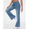 imageTHE GYM PEOPLE Womens Tummy Control Bell Bottom Jeans High Waisted Wide Leg Flare Pants Jeggings with PocketsDenim Blue