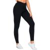 imageTHE GYM PEOPLE Womens V Cross Denim Jegging Pants High Waisted Stretchy Skinny Jean Leggings with PocketsBlack