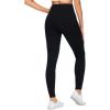 imageTHE GYM PEOPLE Womens V Cross Denim Jegging Pants High Waisted Stretchy Skinny Jean Leggings with PocketsBlack