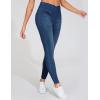 imageTHE GYM PEOPLE Womens V Cross Denim Jegging Pants High Waisted Stretchy Skinny Jean Leggings with PocketsDark Blue