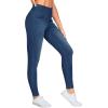 imageTHE GYM PEOPLE Womens V Cross Denim Jegging Pants High Waisted Stretchy Skinny Jean Leggings with PocketsDark Blue