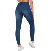 imageTHE GYM PEOPLE Womens V Cross Denim Jegging Pants High Waisted Stretchy Skinny Jean Leggings with PocketsDark Blue