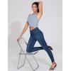 imageTHE GYM PEOPLE Womens V Cross Denim Jegging Pants High Waisted Stretchy Skinny Jean Leggings with PocketsDark Blue