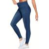 imageTHE GYM PEOPLE Womens V Cross Denim Jegging Pants High Waisted Stretchy Skinny Jean Leggings with PocketsDark Blue