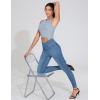 imageTHE GYM PEOPLE Womens V Cross Denim Jegging Pants High Waisted Stretchy Skinny Jean Leggings with PocketsDenim Blue