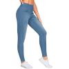 imageTHE GYM PEOPLE Womens V Cross Denim Jegging Pants High Waisted Stretchy Skinny Jean Leggings with PocketsDenim Blue