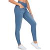 imageTHE GYM PEOPLE Womens V Cross Denim Jegging Pants High Waisted Stretchy Skinny Jean Leggings with PocketsDenim Blue