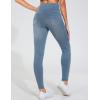 imageTHE GYM PEOPLE Womens V Cross Denim Jegging Pants High Waisted Stretchy Skinny Jean Leggings with PocketsDenim Light Blue
