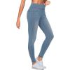 imageTHE GYM PEOPLE Womens V Cross Denim Jegging Pants High Waisted Stretchy Skinny Jean Leggings with PocketsDenim Light Blue