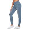 imageTHE GYM PEOPLE Womens V Cross Denim Jegging Pants High Waisted Stretchy Skinny Jean Leggings with PocketsDenim Light Blue