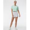 imageTHE GYM PEOPLE Womens Workout Crop Top TShirt Short Sleeve Boxy Yoga Running Cropped Basic TeeSoft Green