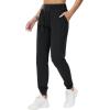 imageTHE GYM PEOPLE Womens Workout Joggers Leggings Drawstring Running Lounge Sweatpants Tapered Pants with PocketsBlack