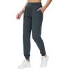 imageTHE GYM PEOPLE Womens Workout Joggers Leggings Drawstring Running Lounge Sweatpants Tapered Pants with PocketsDark Grey
