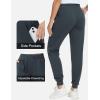 imageTHE GYM PEOPLE Womens Workout Joggers Leggings Drawstring Running Lounge Sweatpants Tapered Pants with PocketsDark Grey