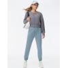 imageTHE GYM PEOPLE Womens Workout Joggers Leggings Drawstring Running Lounge Sweatpants Tapered Pants with PocketsLight Blue