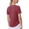 imageTHE GYM PEOPLE Womens Workout Short Sleeve Breathable TShirts Athletic Yoga Tee TopsDark Red