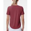 imageTHE GYM PEOPLE Womens Workout Short Sleeve Breathable TShirts Athletic Yoga Tee TopsDark Red