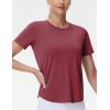 imageTHE GYM PEOPLE Womens Workout Short Sleeve Breathable TShirts Athletic Yoga Tee TopsDark Red