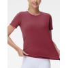 imageTHE GYM PEOPLE Womens Workout Short Sleeve Breathable TShirts Athletic Yoga Tee TopsDark Red