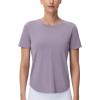 imageTHE GYM PEOPLE Womens Workout Short Sleeve Breathable TShirts Athletic Yoga Tee TopsGrey Purple