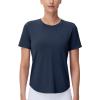 imageTHE GYM PEOPLE Womens Workout Short Sleeve Breathable TShirts Athletic Yoga Tee TopsNavy Blue