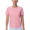 imageTHE GYM PEOPLE Womens Workout Short Sleeve Breathable TShirts Athletic Yoga Tee TopsRose Red