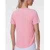 imageTHE GYM PEOPLE Womens Workout Short Sleeve Breathable TShirts Athletic Yoga Tee TopsRose Red