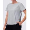imageTHE GYM PEOPLE Womens Workout TShirts Loose Fit Short Sleeve Cotton Running Basic Tee Tops with Split HemHeather Grey
