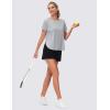 imageTHE GYM PEOPLE Womens Workout TShirts Loose Fit Short Sleeve Cotton Running Basic Tee Tops with Split HemHeather Grey