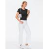 imageTHE GYM PEOPLE Womens Workout Tops Short Sleeve Slim Fit Breathable Athletic Yoga Running Casual Basic Tee ShirtsBlack