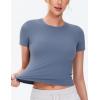 imageTHE GYM PEOPLE Womens Workout Tops Short Sleeve Slim Fit Breathable Athletic Yoga Running Casual Basic Tee ShirtsInk Blue
