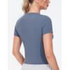 imageTHE GYM PEOPLE Womens Workout Tops Short Sleeve Slim Fit Breathable Athletic Yoga Running Casual Basic Tee ShirtsInk Blue