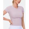 imageTHE GYM PEOPLE Womens Workout Tops Short Sleeve Slim Fit Breathable Athletic Yoga Running Casual Basic Tee ShirtsLight Purple