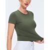 imageTHE GYM PEOPLE Womens Workout Tops Short Sleeve Slim Fit Breathable Athletic Yoga Running Casual Basic Tee ShirtsOlive Green