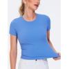 imageTHE GYM PEOPLE Womens Workout Tops Short Sleeve Slim Fit Breathable Athletic Yoga Running Casual Basic Tee ShirtsSea Blue
