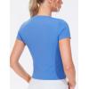 imageTHE GYM PEOPLE Womens Workout Tops Short Sleeve Slim Fit Breathable Athletic Yoga Running Casual Basic Tee ShirtsSea Blue