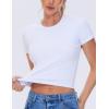 imageTHE GYM PEOPLE Womens Workout Tops Short Sleeve Slim Fit Breathable Athletic Yoga Running Casual Basic Tee ShirtsWhite