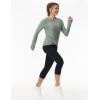 imageWomens Long Sleeve Compression Shirts Workout Tops Cross Hem Athletic Running Yoga TShirts with Thumb HoleGrey Green Heather