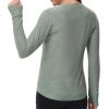 imageWomens Long Sleeve Compression Shirts Workout Tops Cross Hem Athletic Running Yoga TShirts with Thumb HoleGrey Green Heather