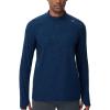 imageTHE GYM PEOPLE Mens HalfZip Long Sleeve Golf Shirts Soft Lightweight Warm Workout Pullover Sweatshirts with Thumb HoleDark Blue Heather
