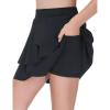 imageTHE GYM PEOPLE Pleated Tennis Skirt for Girls with Pockets Ruffle Athletic Golf Skorts Builtin ShortsBlack