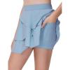imageTHE GYM PEOPLE Pleated Tennis Skirt for Girls with Pockets Ruffle Athletic Golf Skorts Builtin ShortsIce Blue