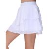 imageTHE GYM PEOPLE Pleated Tennis Skirt for Girls with Pockets Ruffle Athletic Golf Skorts Builtin ShortsWhite