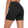 imageTHE GYM PEOPLE Womens High Waisted Stretchy Jean Shorts Summer Skinny Denim Shorts with PocketsBlack