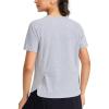 imageTHE GYM PEOPLE Womens Short Sleeve Workout Shirts Breathable Yoga TShirts with Side Slits Athletic Tee TopsHeather Grey