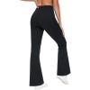 imageTHE GYM PEOPLE Womens Tummy Control Bell Bottom Jeans High Waisted Wide Leg Flare Pants Jeggings with PocketsBlack